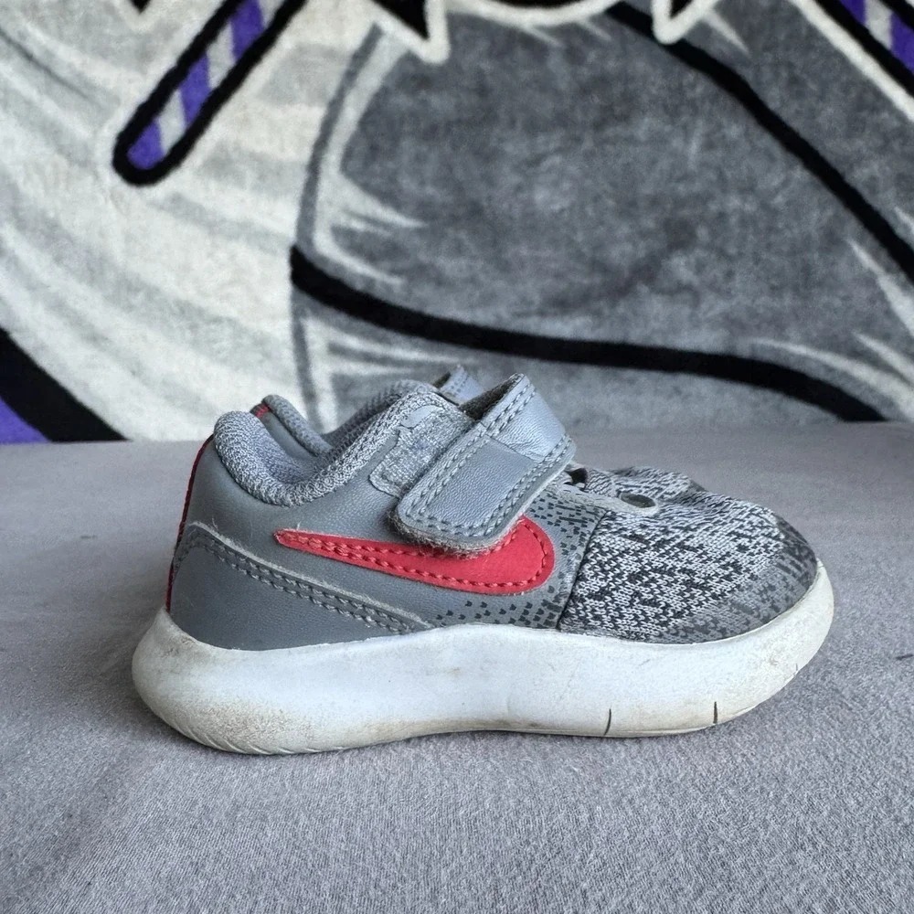 Size‎ 4c - Nike FLEX CONTACT (TDV) Toddlers Grey/Red 917935-003 Shoes